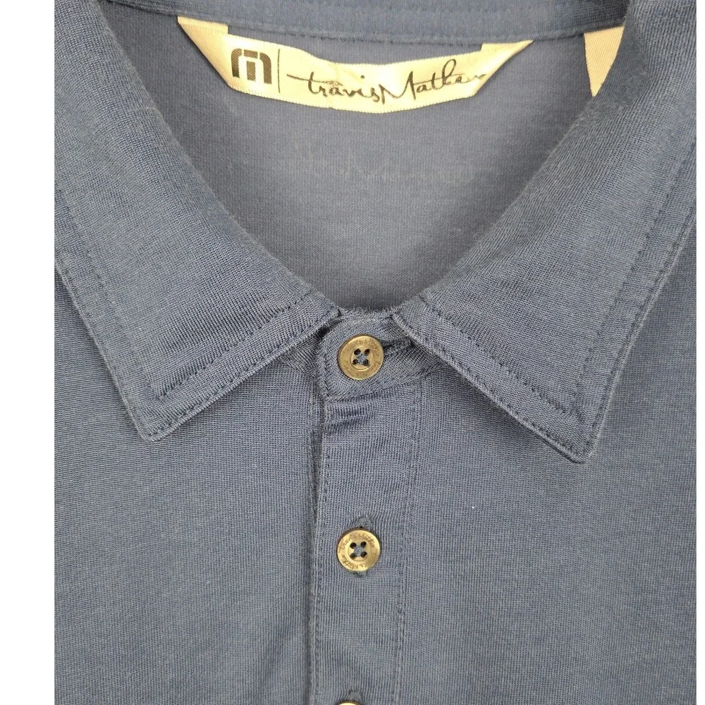 Travis Mathew Polo Shirt Mens‎ XXL Blue Short Sleeve Pelican Hill Golf Casual